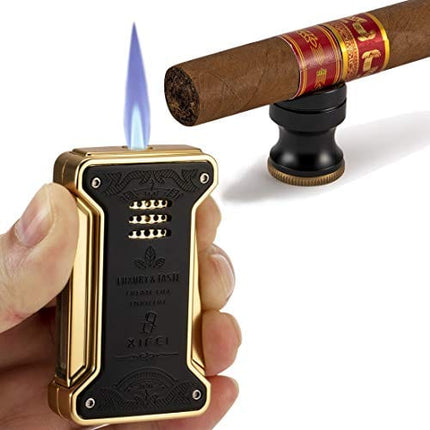 XIFEI Cigar Cutter Set 8 Piece Cigar Punch & Ashtray & Cigar Tube & Cigar Lighter& Cigar Stand Luxury Accessories Cigar Smoking Gift Set