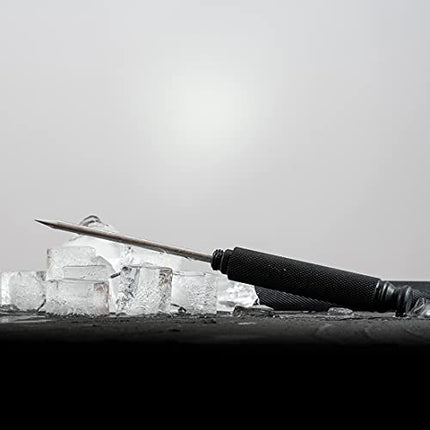 XINGJIANG Stainless Steel Ice Pick Aluminium Alloy Handle With Safety Cover Ice Tool Kitchen Tool for Restaurant Bar Kitchen (Black)