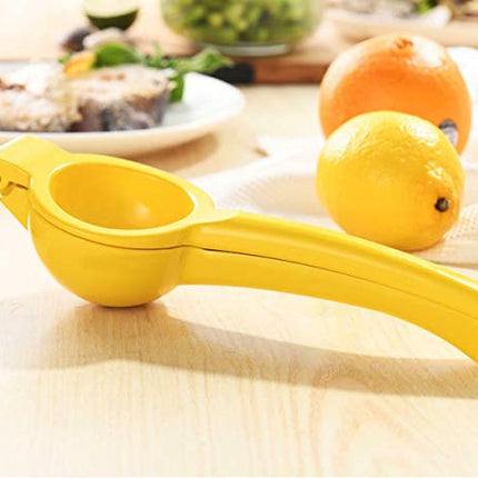 Manual Juicer Citrus Lemon Squeezer,Fruit Juicer Lime Press Metal,Professional Hand Juicer Kitchen Tool(yellow）