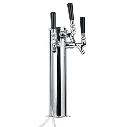 YB YaeBrew Triple Tap Faucet Stainless Steel Draft Beer Tower, 3-Inches Column - 3 Faucets