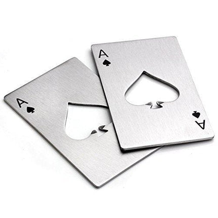Bottle Opener-Stainless Steel Credit Card Size Casino Bottle Opener for Your Wallet-2 pcs