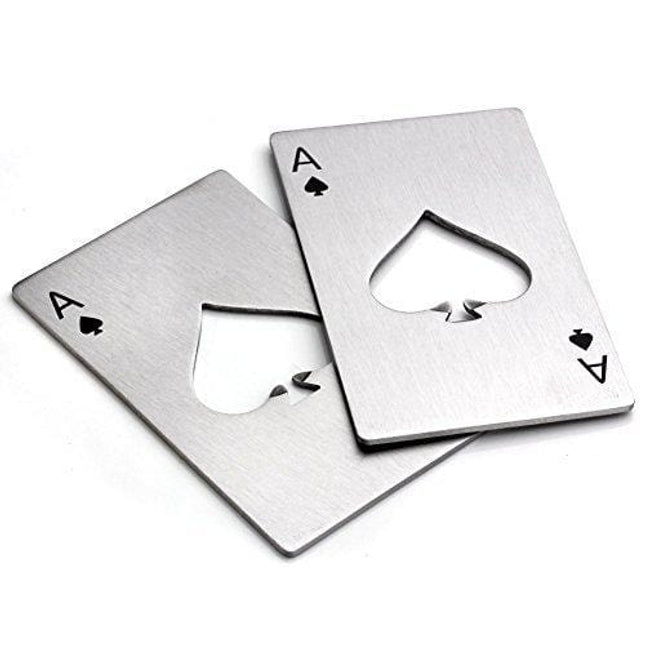 Bottle Opener-Stainless Steel Credit Card Size Casino Bottle Opener for Your Wallet-2 pcs