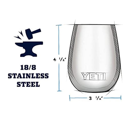 YETI Rambler 10 oz Wine Tumbler, Vacuum Insulated, Stainless Steel with MagSlider Lid, White