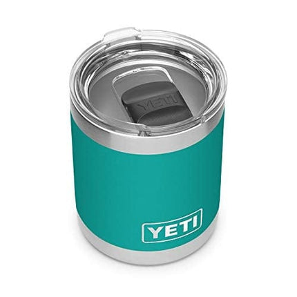 YETI Rambler 10 oz Lowball, Vacuum Insulated, Stainless Steel with MagSlider Lid, Aquifer Blue