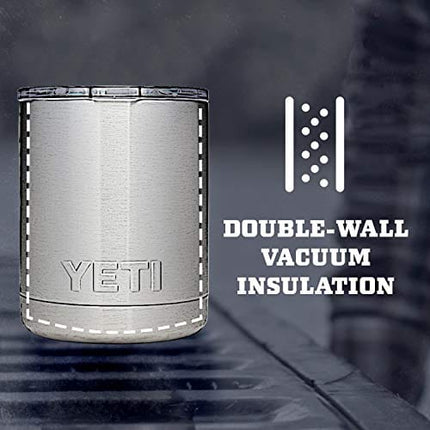 YETI Rambler 10 oz Lowball, Vacuum Insulated, Stainless Steel with MagSlider Lid, Aquifer Blue