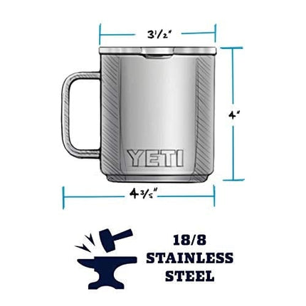 YETI Rambler 10 oz Stackable Mug, Vacuum Insulated, Stainless Steel with MagSlider Lid, Black