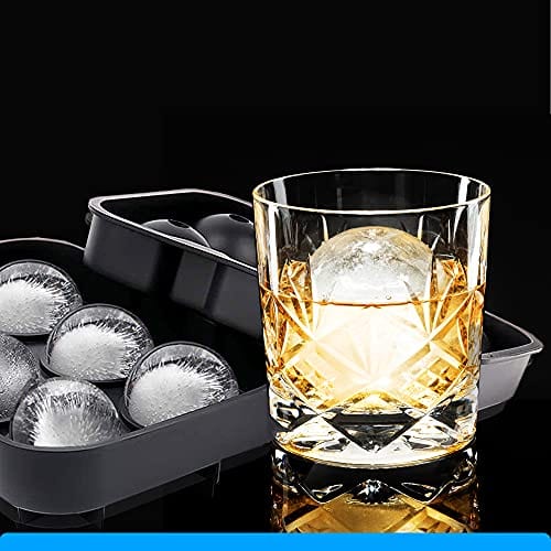 4 Large Ball Maker Whiskey Mould Big Mold Sphere Round Ice Cube Tray