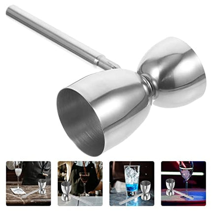Zerodeko Double Cocktail Jiggers Stainless Steel Measuring Jigger with Handle Shot Measure Jigger Cocktail Measuring Cup for Bartending 30/60ml