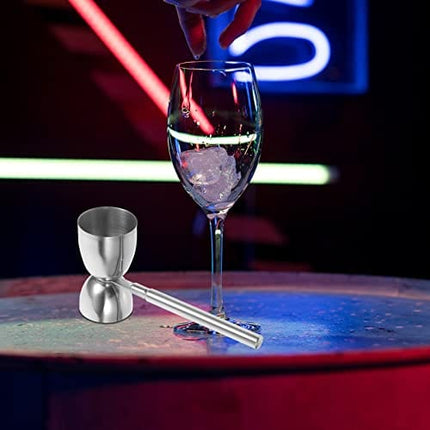 Zerodeko Double Cocktail Jiggers Stainless Steel Measuring Jigger with Handle Shot Measure Jigger Cocktail Measuring Cup for Bartending 30/60ml