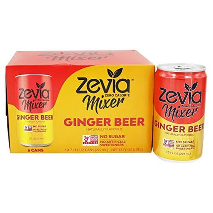 ZEVIA MIXER GNGR BEER 0CAL, 7.5 Fl Oz (Pack of 6)
