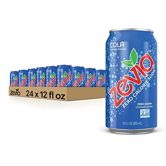 Zevia Zero Calorie Soda, Cola, 12 Ounce Cans (Pack of 24)