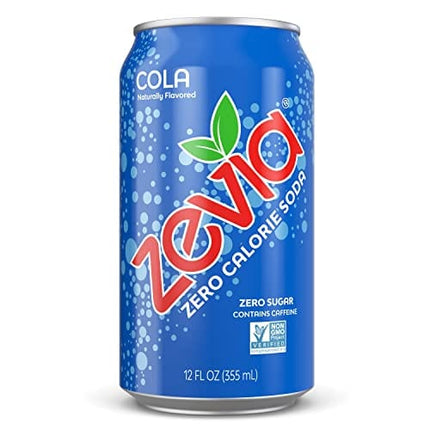 Zevia Zero Calorie Soda, Cola, 12 Ounce Cans (Pack of 24)