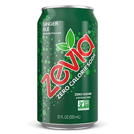 Zevia Zero Calorie Soda, Ginger Ale, 12 Ounce Cans (Pack of 24)