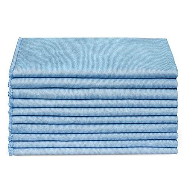 Zflow Microfiber Glass Cleaning Cloths - 8 Pack (16 x 16) - Streak Free - Lint Free - Quickly Clean Windows, Windshields, Mirrors, and Stainless Steel