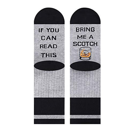 Zmart Novelty Scotch Socks with Funny Saying Scotch Gifts for Men, Scotch Drinker Gifts for Men Scotch Lover Gifts Scotch Whiskey Gifts