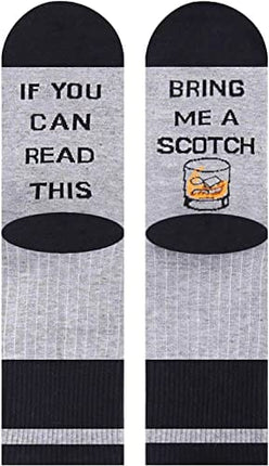 Zmart Novelty Scotch Socks with Funny Saying Scotch Gifts for Men, Scotch Drinker Gifts for Men Scotch Lover Gifts Scotch Whiskey Gifts