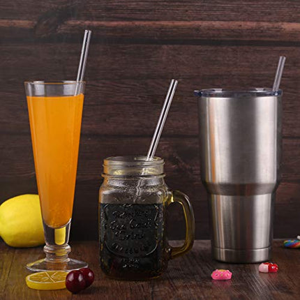 12 Pieces 11 Inches Clear Reusable Plastic Straws for Tall Cups, Tumblers and Mason Jars, BPA-Free Unbreakable Drinking Straw with 1 Cleaning Brush, NOT DISHWASHER SAFE