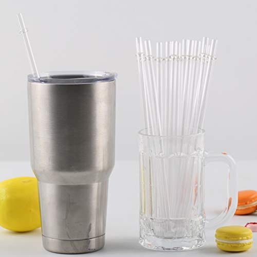 PLASTIC DRINKING STRAWS Reusable Clear Hard Cleaning Brush Yeti Tumbler  52pcs