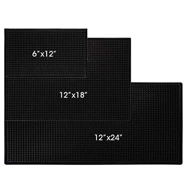 3Pcs Bar Mat Spill Mat - Quality Rubber Bar Service Spill Mat Nonslip Flexible Barber Mats for Clippers Barber Work Station Mat Restaurant Service Mat (3Pcs, 12×6 inch, 18×12 inch, 24×12 inch