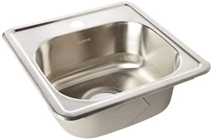 ZUHNE Drop In Kitchen, Bar and RV Stainless Steel Sink (15x15 Small Sink)