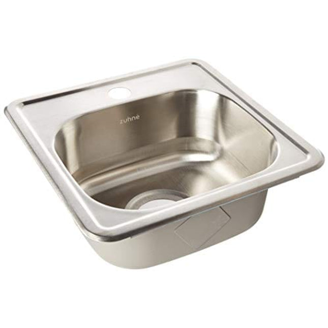 ZUHNE Drop In Kitchen, Bar and RV Stainless Steel Sink (15x15 Small Sink)