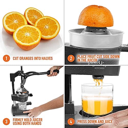 Zulay Kitchen Metal Manual Citrus Press Juicer