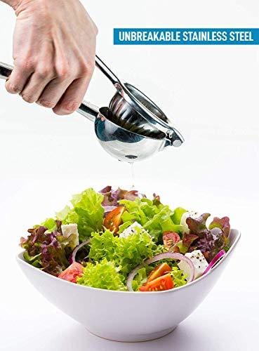 Zulay Kitchen Large Manual Stainless Steel Solid Metal Citrus Press Juicer and Lime Squeezer